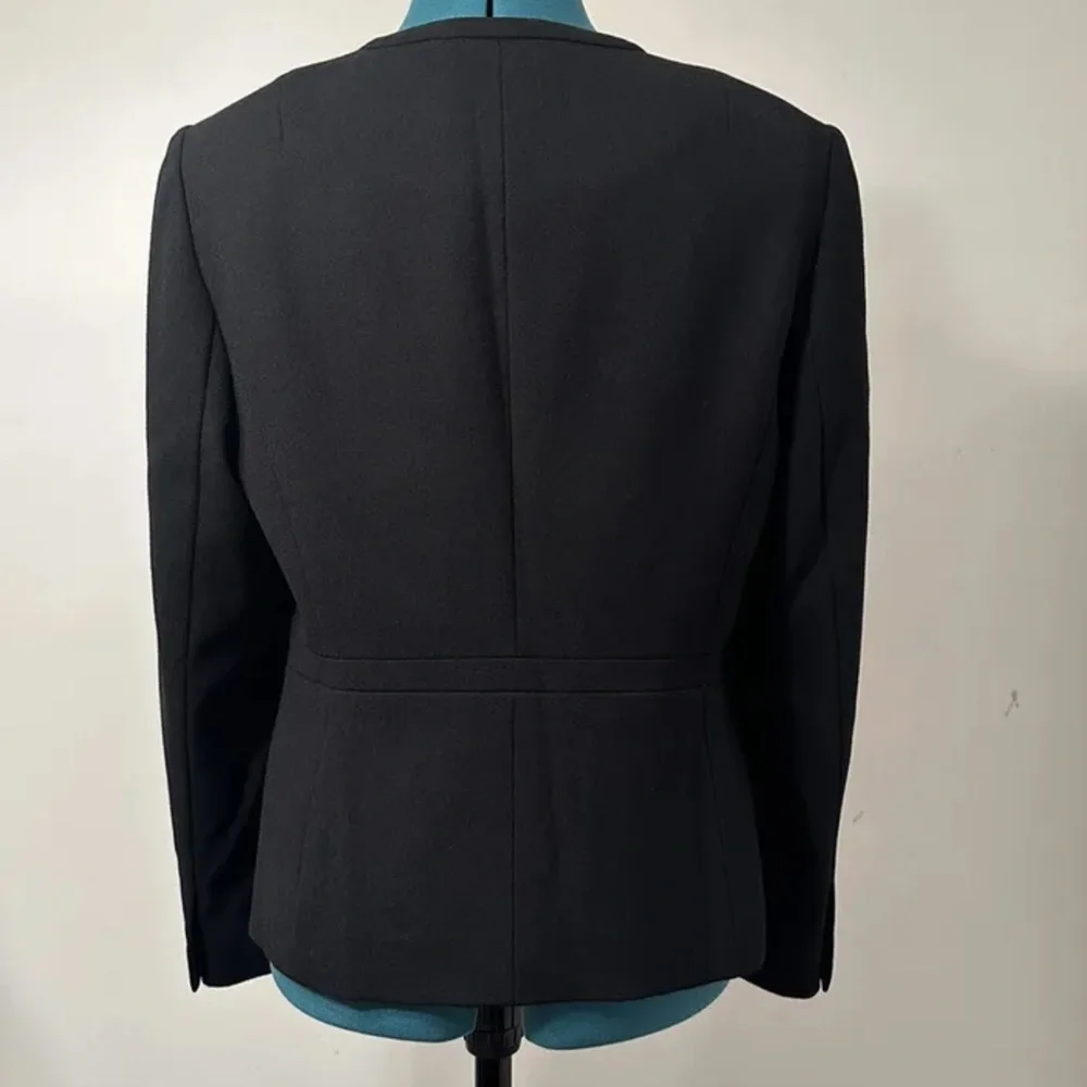 Talbot Petite Black Pure Wool Lined Italian Fabric Blazer Jacket Size 10P - Picture 6 of 11